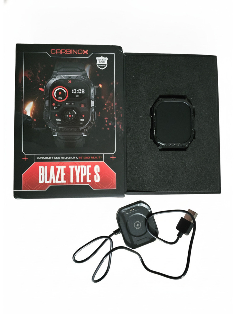 Carbinox Blaze Type S Smartwatch with Charger and Protective Case